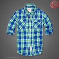 heren abercrombie fitch plaid lang overhemd blauw groen wit Store Arnhem 9l43y880